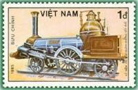 (1985-065) Марка Вьетнам "Локомотив Бут, 1843"    150 лет немецкой железной дороге III Θ