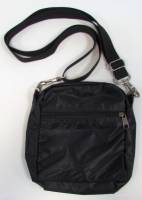 Сумка мужская с ремнем и ручкой "Rise" Ткань, 1 отделение, Черная