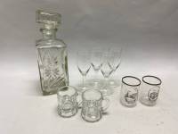 Графин и 8 стопок, стекло