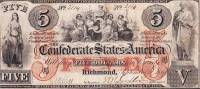 (№1861P-14) Банкнота Конфедеративные Штаты Америки 1861 год "5 Dollars"