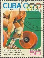 (1984-058) Марка Куба "Тяжёлая атлетика"    Летние ОИ 1984, Лос-Анджелес III Θ