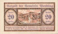 (№1920) Банкнота Австрия 1920 год "20 Heller"