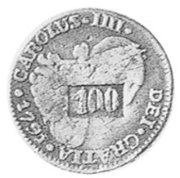 (№1865km471A) Монета Бразилия 1865 год 100 Reacute;is