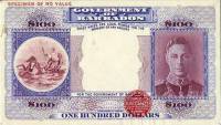 (№1943P-6s) Банкнота Барбадос 1943 год "100 Dollars"