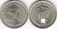 (1939A) Монета Германия (Рейх) 1939 год 50 пфеннингов   Никель  UNC