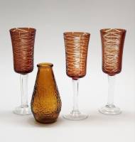 Рюмки 3 шт цветной хрусталь алмазная грань и вазочка цв. стекло СССР