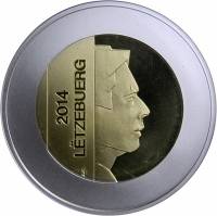 (№2014) Монета Люксембург 2014 год 5 Euro (Яблоня Ренет)