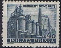 (1951-011) Марка Польша "Завод 'Ленин' (Голубая, синяя)"   Тяжелая промышленность II Θ