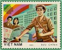 (1983-079) Марка Вьетнам "Газеты"    Всемирный год коммуникаций III O