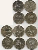 (232-234 237 242 5 монет по 2 злотых) Набор монет Польша 2012 год   UNC