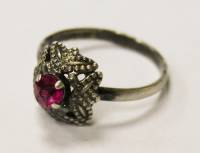 Кольцо с розовым камнем, серебро 875, СССР, 17 размер (см. фото)
