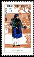 (1966-063) Марка Германия (ГДР) "Женский костюм, Альтенбург"    Национальные костюмы II Θ