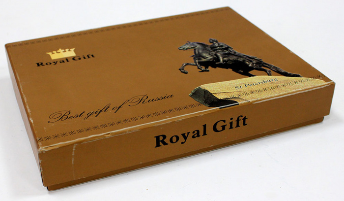 Подарочный набор &quot;Best gift of Russia&quot; (Фляга, ложка, вилка и складной ножик) В подарочной упаковке