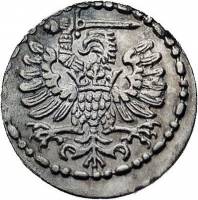 (№1582) Монета Польша 1582 год 1 Denar