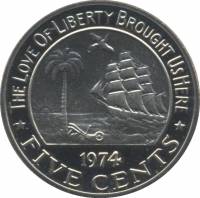 () Монета Либерия 1960 год 5  ""   Медь-Никель  UNC