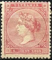 (№30) Марка Куба 1869 год "Королева Изабелла II", Гашеная