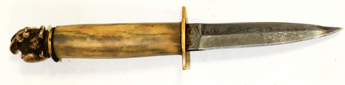 Нож с рукояткой из клыка тюленя, 18,5 см, конец 19 века, ручная работа (сост. на фото)
