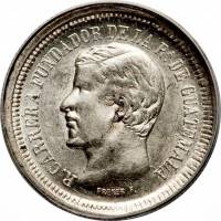 () Монета Гватемала 1868 год 1  ""   Биметалл (Серебро - Ниобиум)  UNC