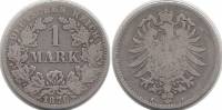 (1876A) Монета Германия (Империя) 1876 год 1 марка   Серебро Ag 900  VF
