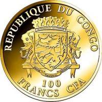 () Монета Республика Конго 2017 год 100 франков КФА ""  Биметалл (Платина - Золото)  UNC