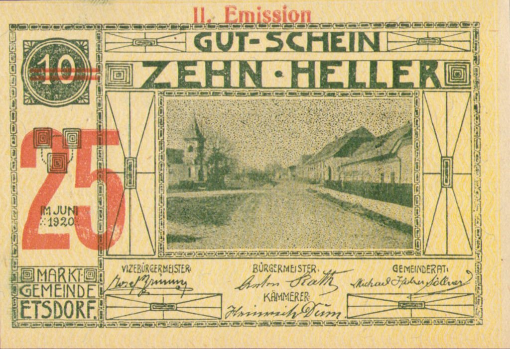 (№1920) Банкнота Австрия 1920 год &quot;25 Heller&quot;