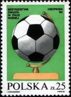 (1982-022) Марка Польша "Футбольный мяч"    ЧМ по футболу 1982 Испания III Θ