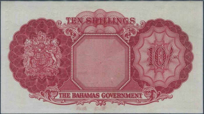 (№1953P-14c) Банкнота Багамские острова 1953 год &quot;10 Shillings&quot;