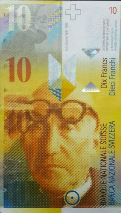 (2010) Банкнота Швейцария 2010 год 10 франков &quot;Ле Корбюзье&quot; Raggenbass - Hildebrand  VF