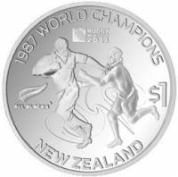(№2011km347) Монета Новая Зеландия 2011 год 1 Dollar (1987 Все Черное Чемпионов)