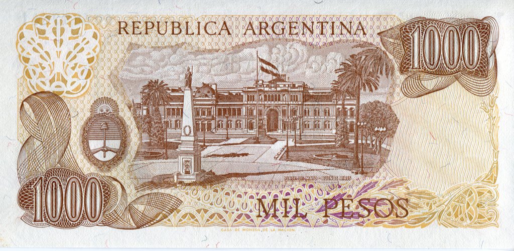 (1982) Банкнота Аргентина 1982 год 1 000 песо &quot;Хосе де Сан-Мартин&quot; Без Ley  UNC