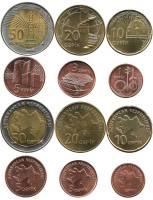 2006-2022 6 монет 1 3 5 10 20 50 гяпиков Набор Азербайджан Карта    UNC