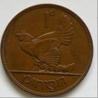 (№1928km3) Монета Ирландия 1928 год 1 Penny (Saorstaacute)