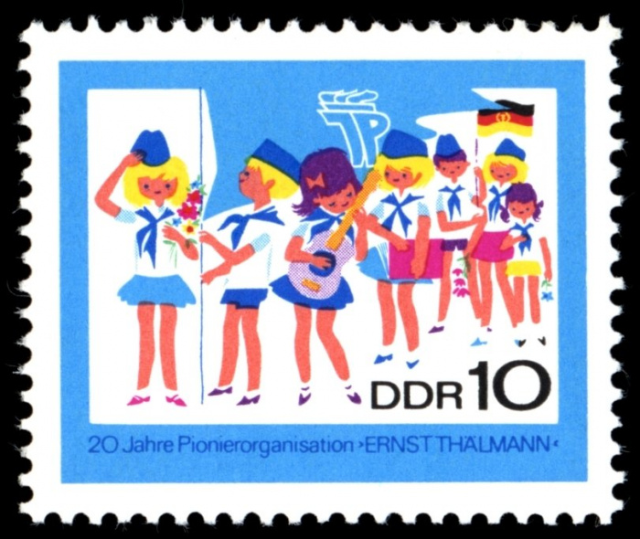 (1968-101) Марка Германия (ГДР) &quot;Поющие дети&quot;    Пионерская организация II Θ