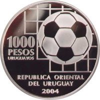 () Монета Уругвай 2004 год 1000 песо ""   Биметалл (Серебро - Ниобиум)  UNC
