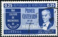 (№1961-1422) Марка Венесуэла 1961 год "Хуан Aguerrevere Joseacute", Гашеная