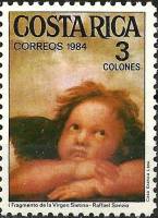 (№1984-1241) Марка Коста-Рика 1984 год "Сикстинская Мадонна", Гашеная