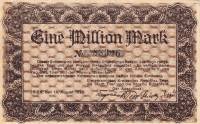 (№1923) Банкнота Германия 1923 год "1,000,000 Mark"