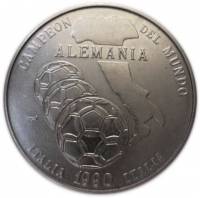 (1990) Монета Куба 1990 год 1 песо "ЧМ по футболу Италия 1990"  Медь-Никель  UNC