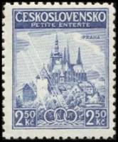 (1937-020) Марка Чехословакия "Собор Св. Вита (Синяя)"    Малая Антанта III Θ