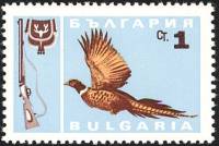 (1967-001) Марка Болгария "Фазан обыкновенный"   Охота III O