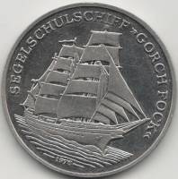 1976 Медаль Германия 1976 год Парусник Горх Фок  Медь-Никель  XF