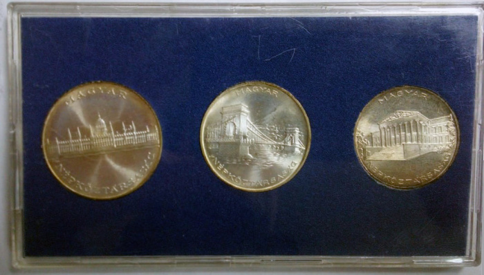 (1956, 3м) Набор монет Венгрия 1956 год &quot;10 лет форинту&quot;   UNC