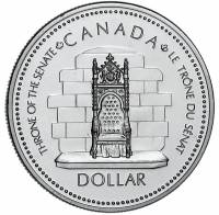 (1977) Монета Канада 1977 год 1 доллар "Елизавета II. 25 лет коронации"  Серебро Ag 500  UNC