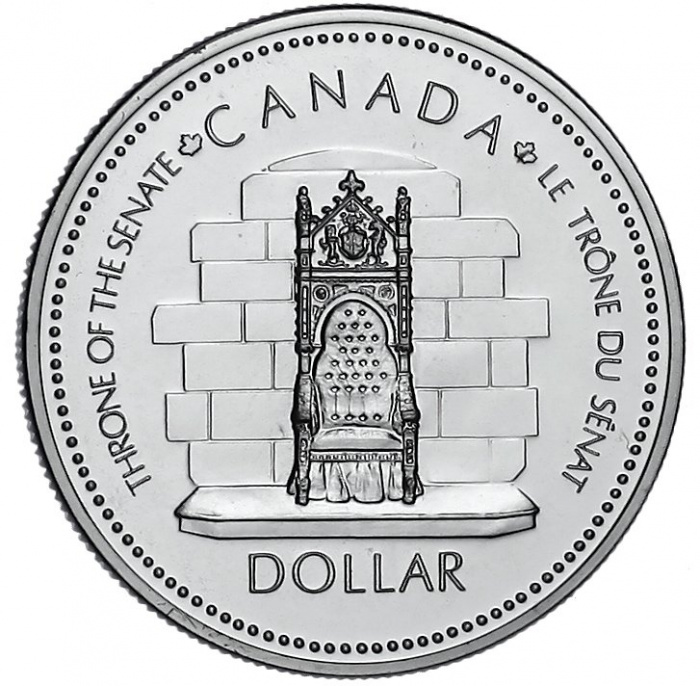 (1977) Монета Канада 1977 год 1 доллар &quot;Елизавета II. 25 лет коронации&quot;  Серебро Ag 500  UNC