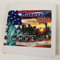 Альбом "Монеты США", 17 листов, 340 ячеек, в хорошем состояниии