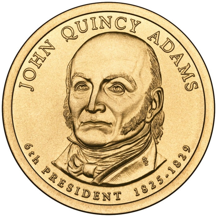 06d Монета США 2008 год 1 доллар Джон Куинси Адамс 2008 год Латунь  UNC