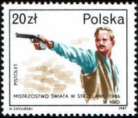 (1987-046) Марка Польша "Пулевая стрельба"    Победы польских спортсменов на различных чемпионатах м