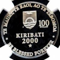 () Монета Кирибати 2000 год 100  ""   Биметалл (Платина - Золото)  UNC