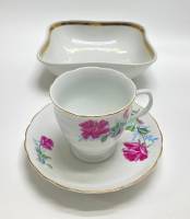 Салатник + чайная пара, фарфор