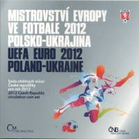2012, 6 монет + жетон Набор монет Чехия 2012 год ЧЕ по футболу Польша-Украина 2012    Буклет